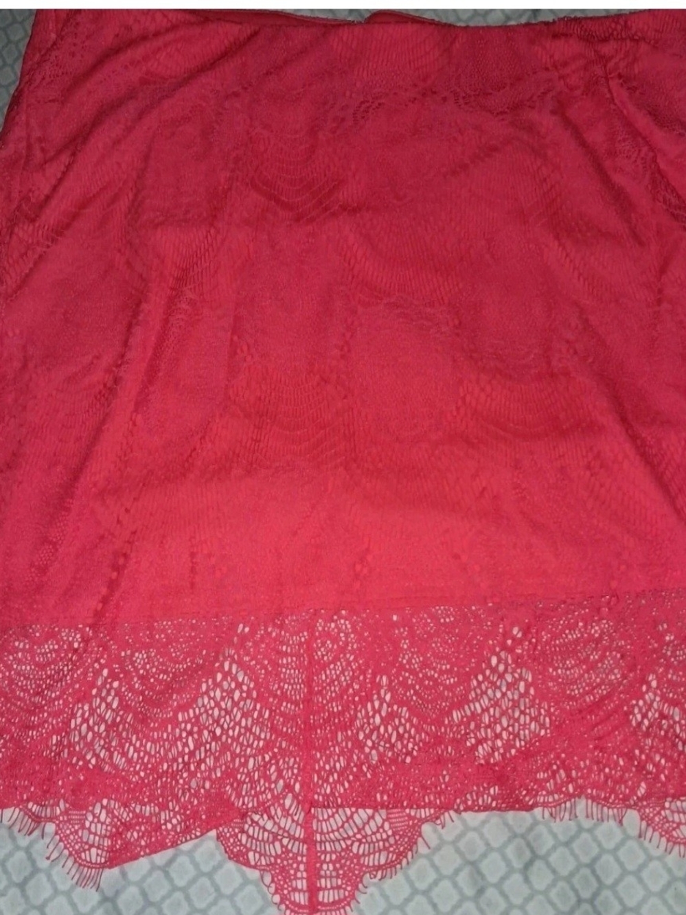 Torrid Stretch Lace Coral Orange Pencil Skirt Women's Plus Size 3X Beautiful